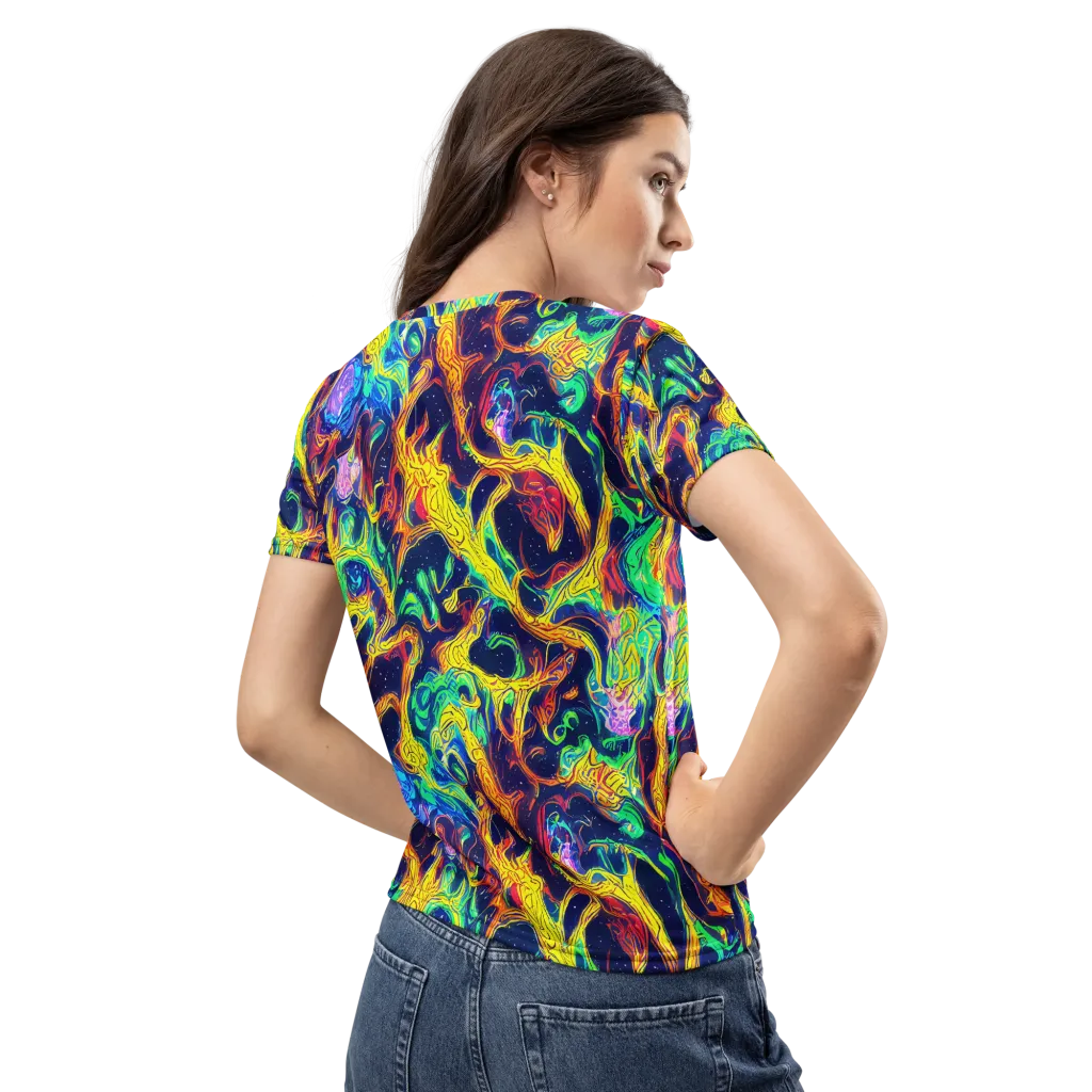 Fever Dream Galaxy on Women's Crew Neck T-Shirt — Back