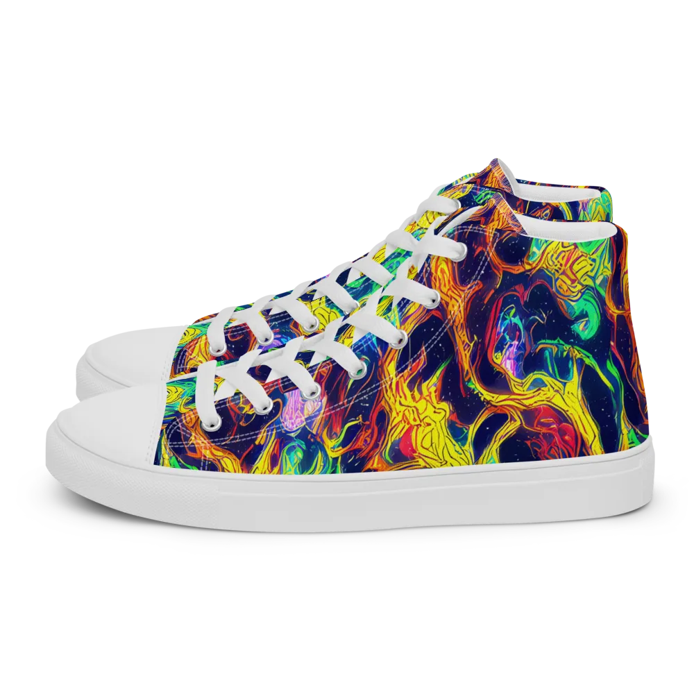 Fever Dream Galaxy on Women's High Top Canvas Shoes — Left