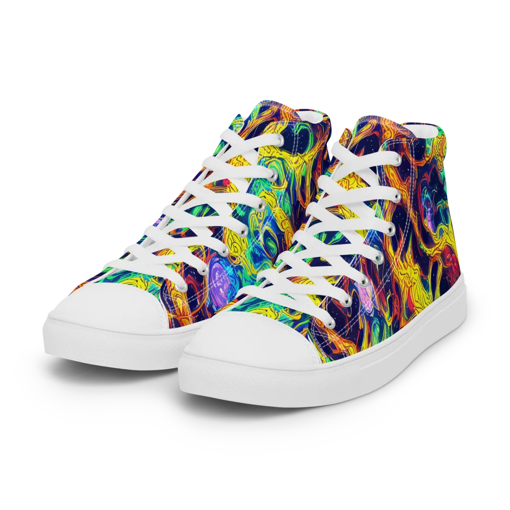 Fever Dream Galaxy on Women's High Top Canvas Shoes — Left Front
