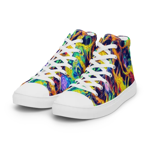 Fever Dream Galaxy on a Women's High Top Canvas Shoes