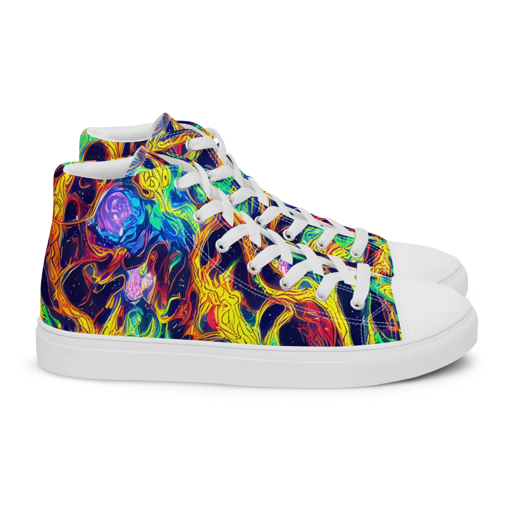 Fever Dream Galaxy on Women's High Top Canvas Shoes — Right
