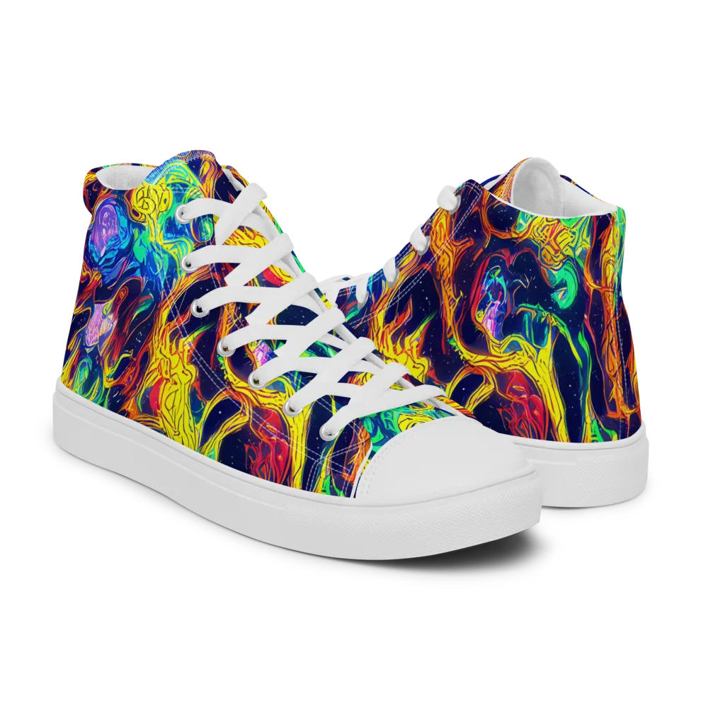 Fever Dream Galaxy on Women's High Top Canvas Shoes — Right