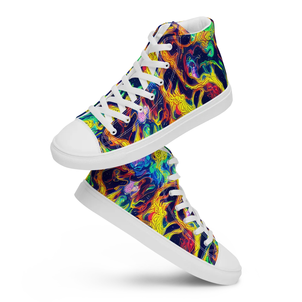 Fever Dream Galaxy on Women's High Top Canvas Shoes — Front