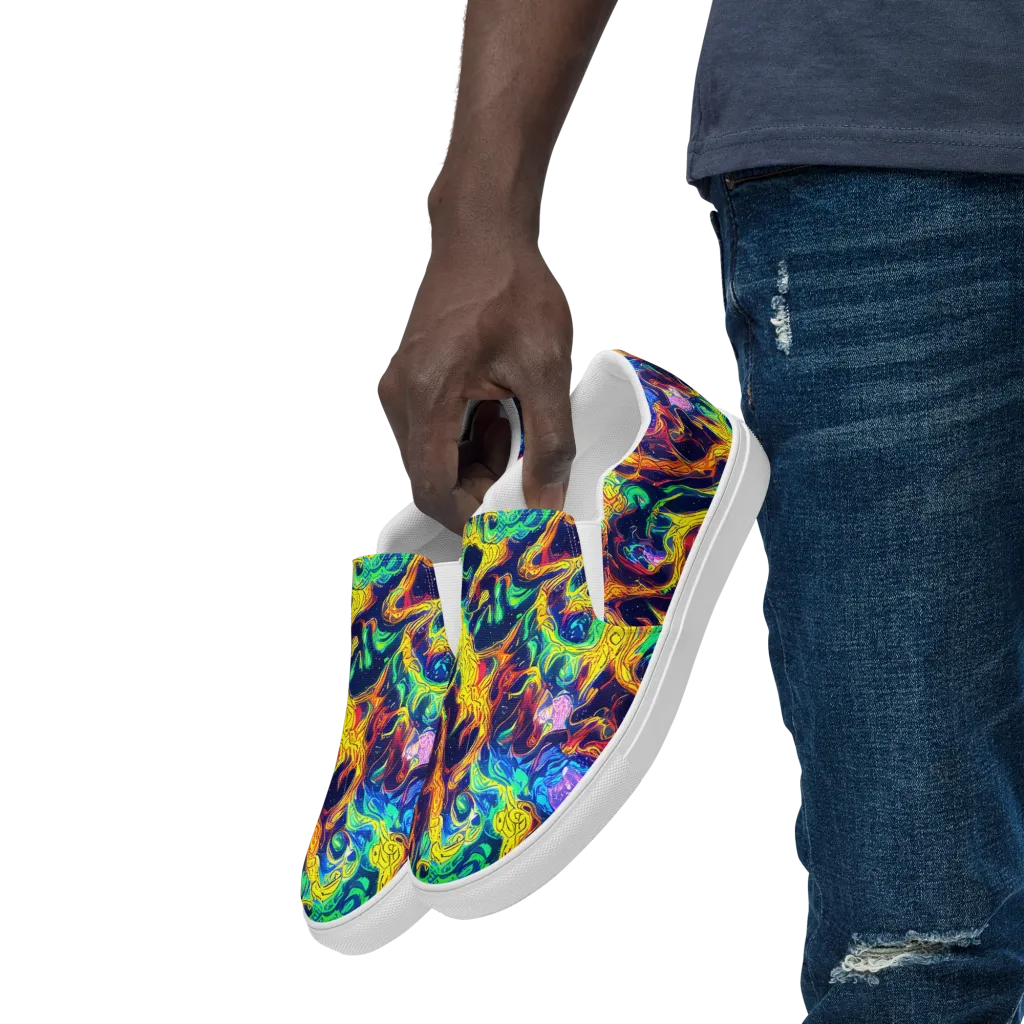 Fever Dream Galaxy on Men's Slip-On Canvas Shoes — Left Front
