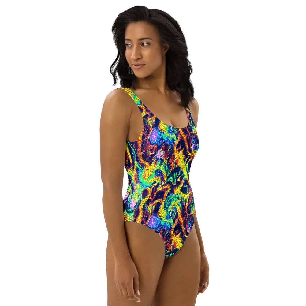 Fever Dream Galaxy on One-Piece Swimsuit — Right