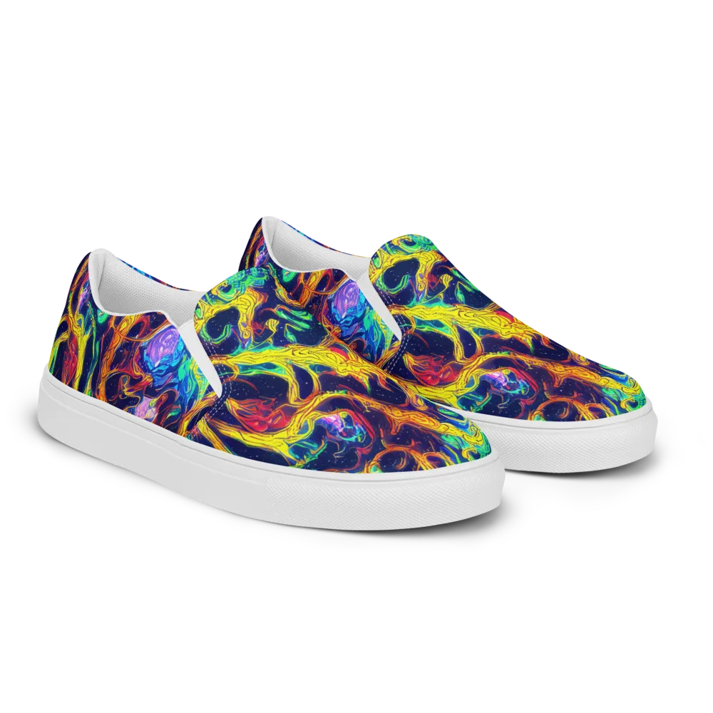 Fever Dream Galaxy on Women's Slip-On Canvas Shoes — Right Front