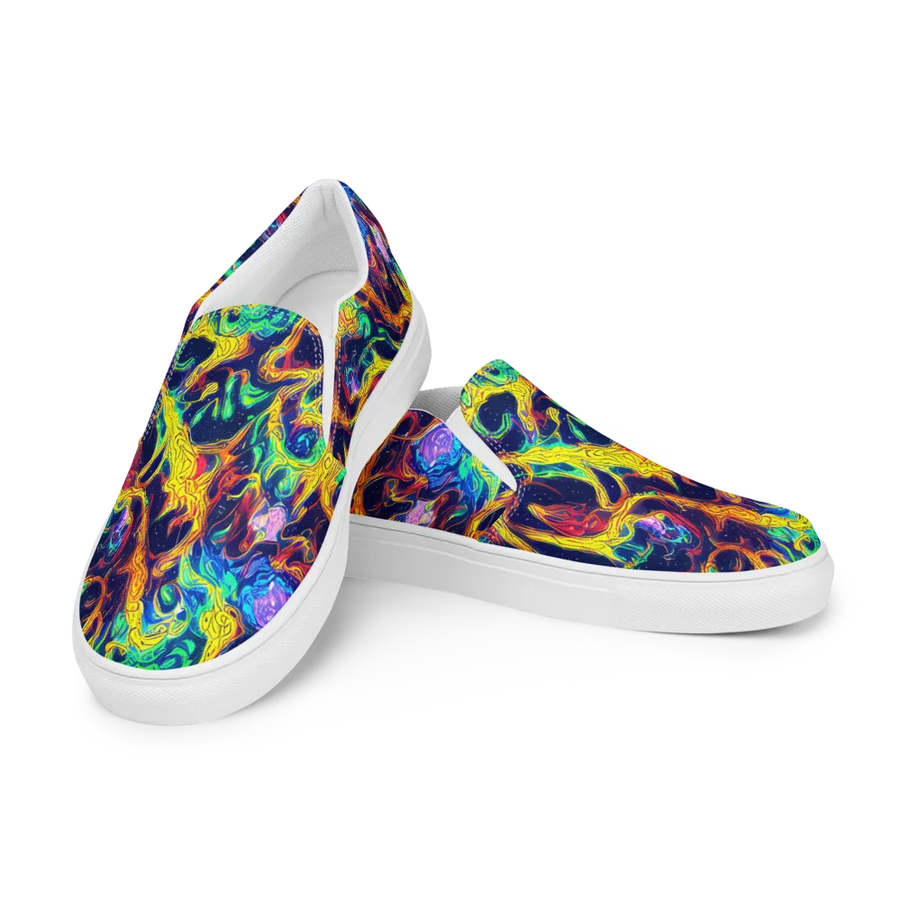 Fever Dream Galaxy on Women's Slip-On Canvas Shoes — Left Front
