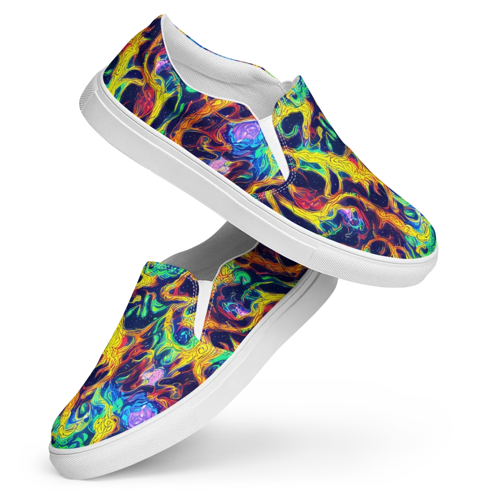Fever Dream Galaxy on Women's Slip-On Canvas Shoes — Front