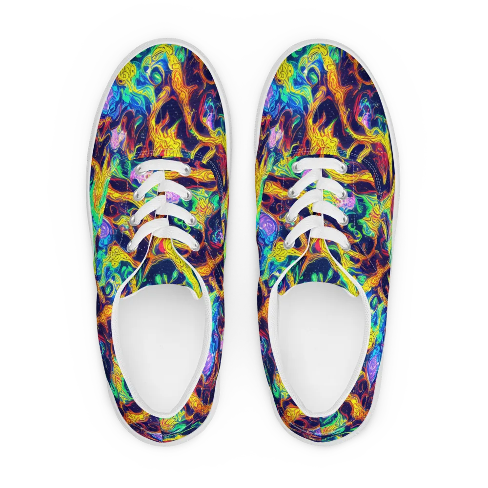 Fever Dream Galaxy on Men's Lace-Up Canvas Shoes — Front
