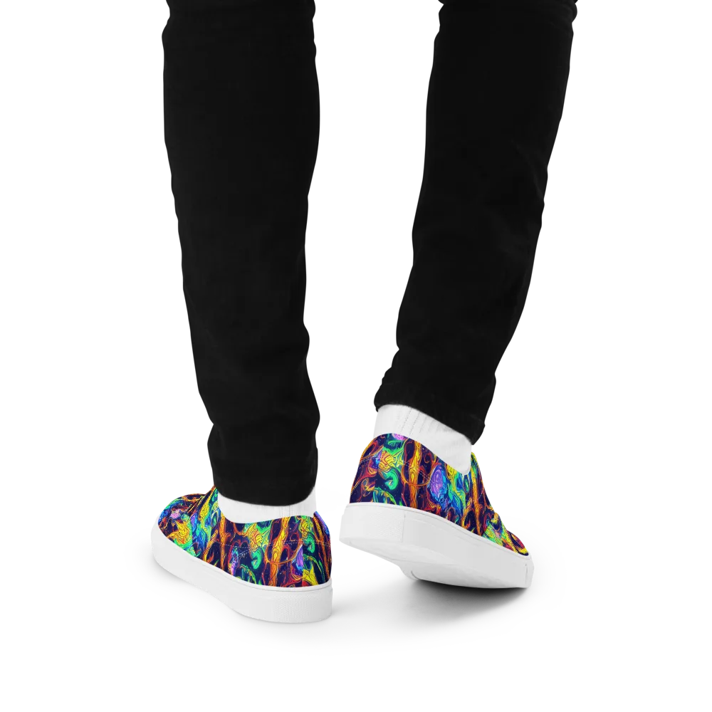 Fever Dream Galaxy on Men's Lace-Up Canvas Shoes — Back