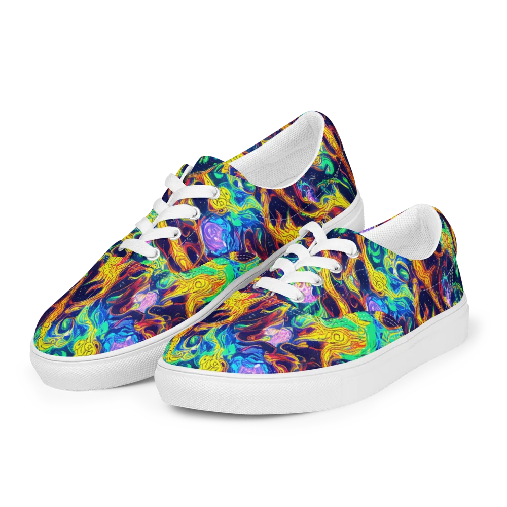 Fever Dream Galaxy on Men's Lace-Up Canvas Shoes — Left Front