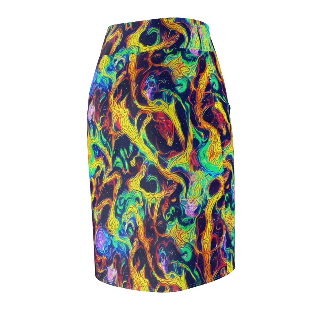 Fever Dream Galaxy on Pencil Skirt — Back Side