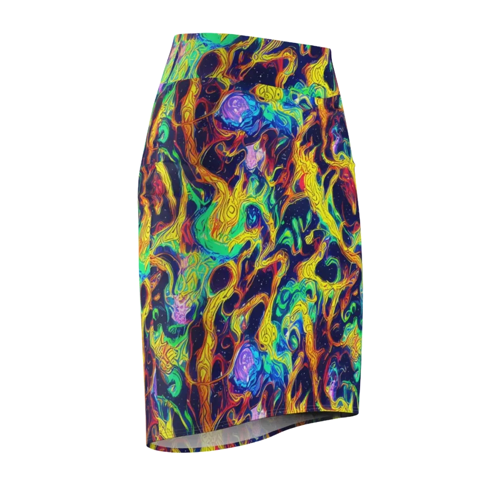 Fever Dream Galaxy on Pencil Skirt — Front Side