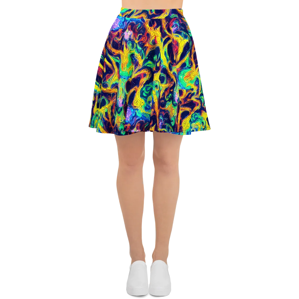 Fever Dream Galaxy on Skater Skirt — Front