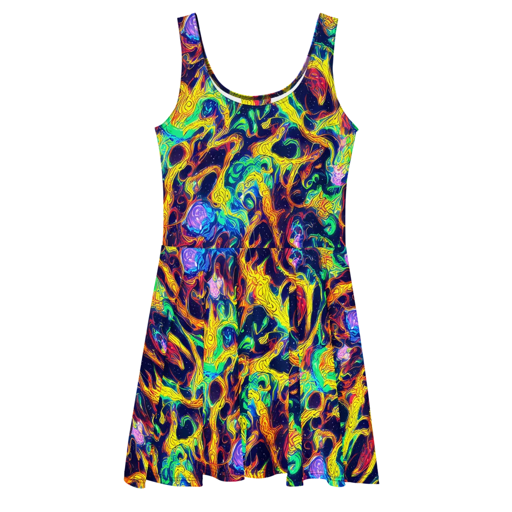 Fever Dream Galaxy on Skater Dress — Front