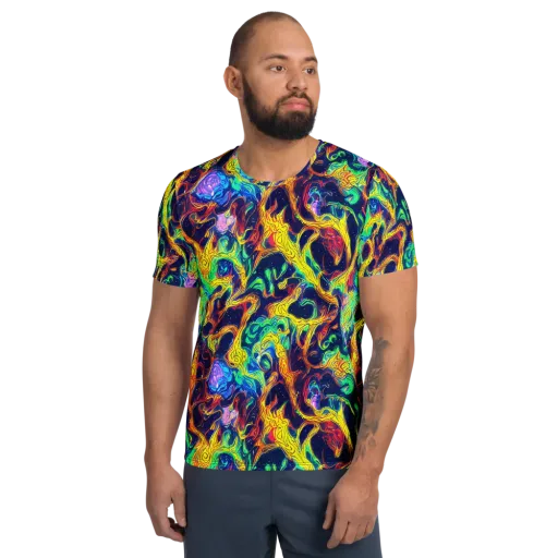 Fever Dream Galaxy on a Men's Athletic T-Shirt