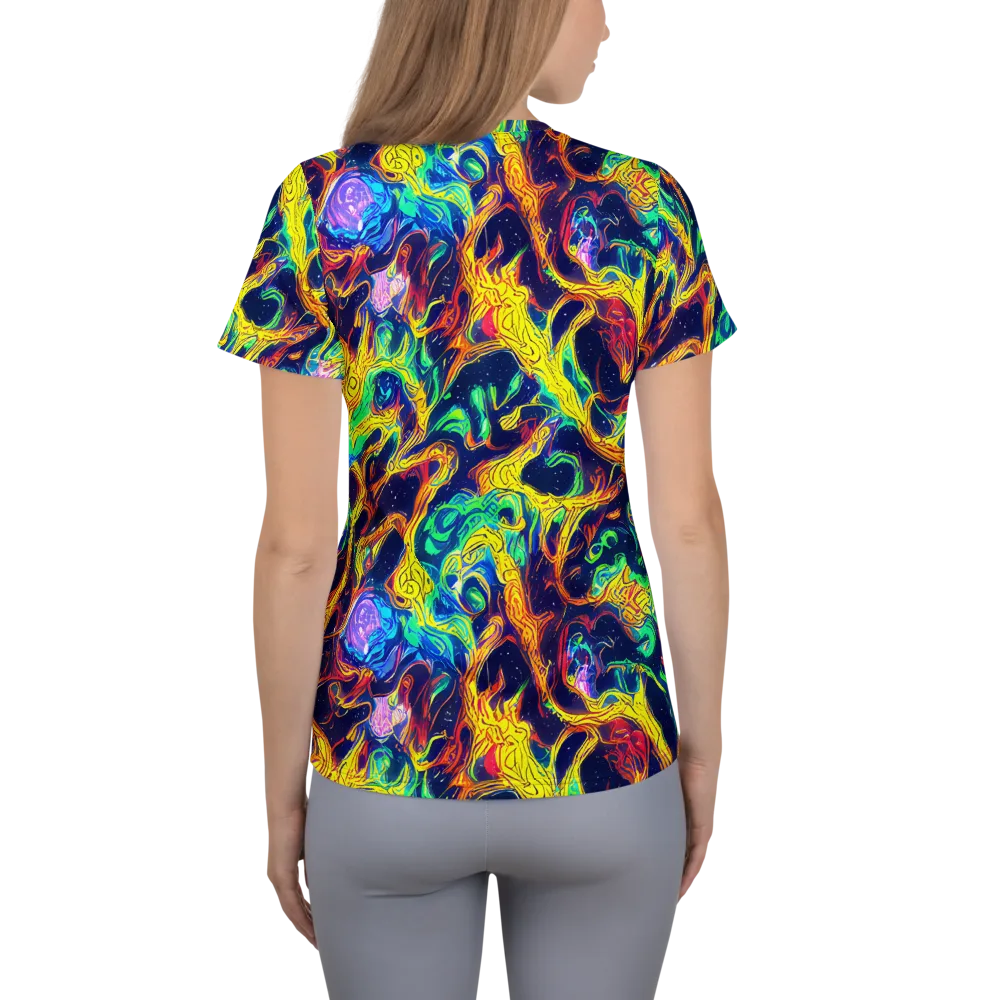 Fever Dream Galaxy on Women's Athletic T-Shirt — Back