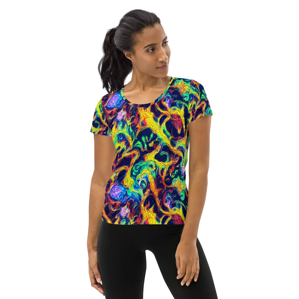 Fever Dream Galaxy on Women's Athletic T-Shirt — Front