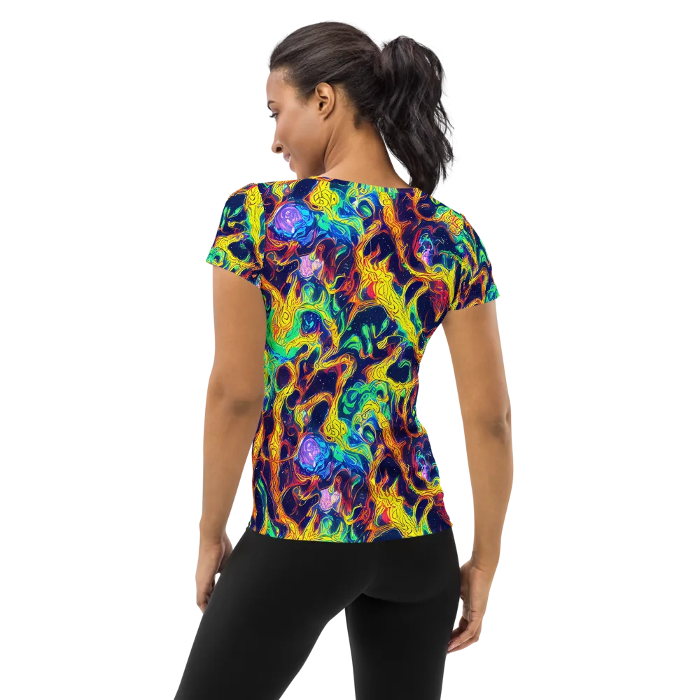 Fever Dream Galaxy on Women's Athletic T-Shirt — Back