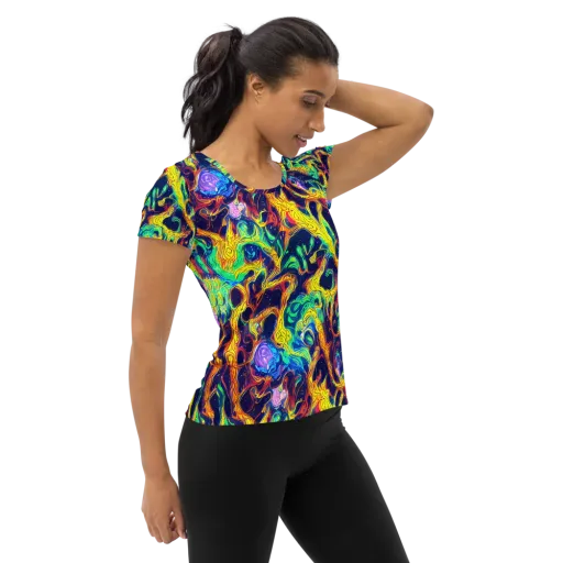 Fever Dream Galaxy on a Women's Athletic T-Shirt