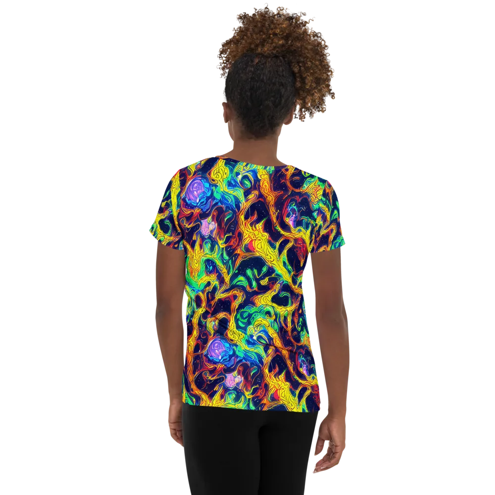 Fever Dream Galaxy on Women's Athletic T-Shirt — Back