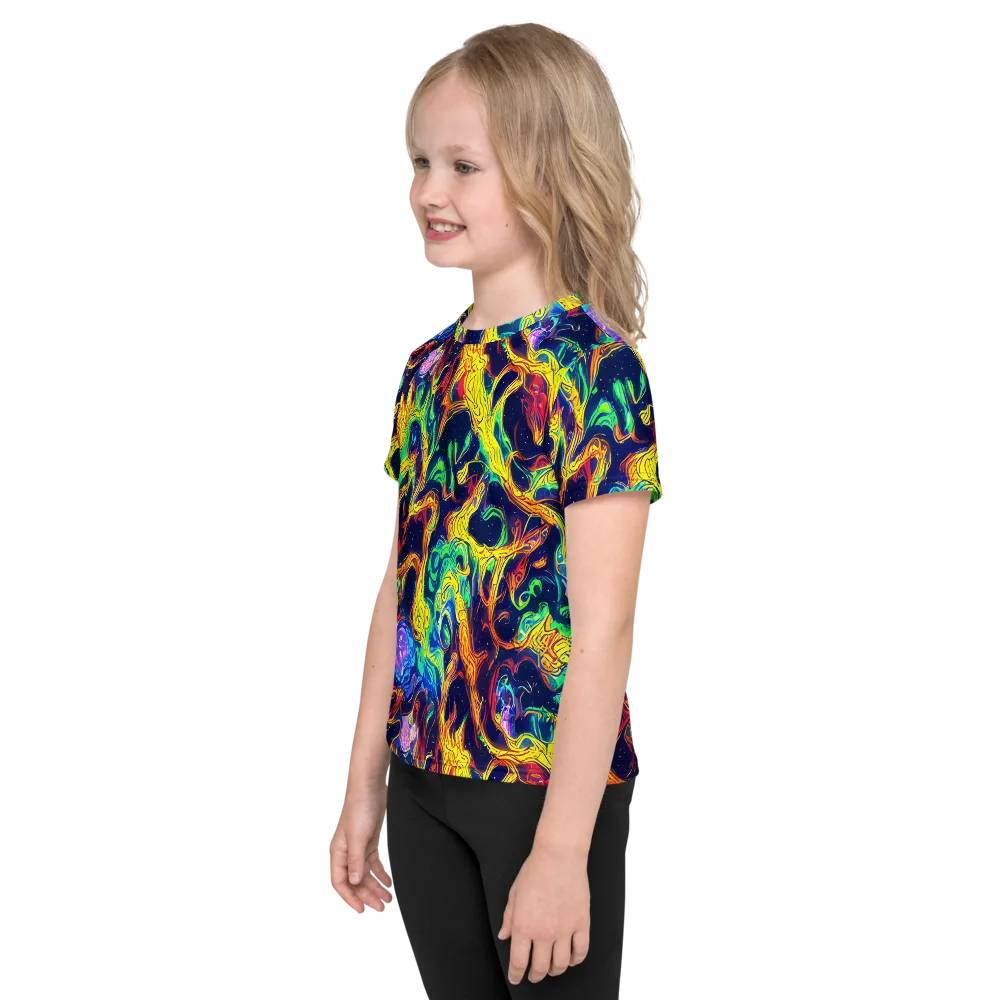 Fever Dream Galaxy on Kids Crew Neck T-Shirt — Left