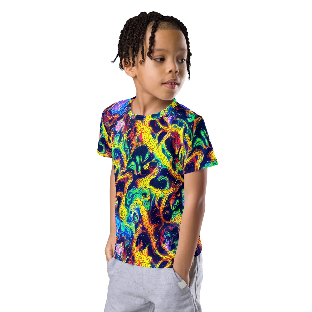 Fever Dream Galaxy on Kids Crew Neck T-Shirt — Left Front