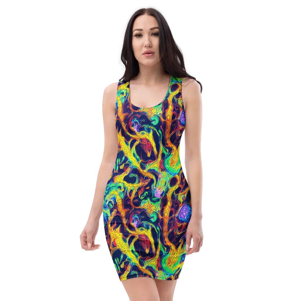 Fever Dream Galaxy on Bodycon Dress — Front
