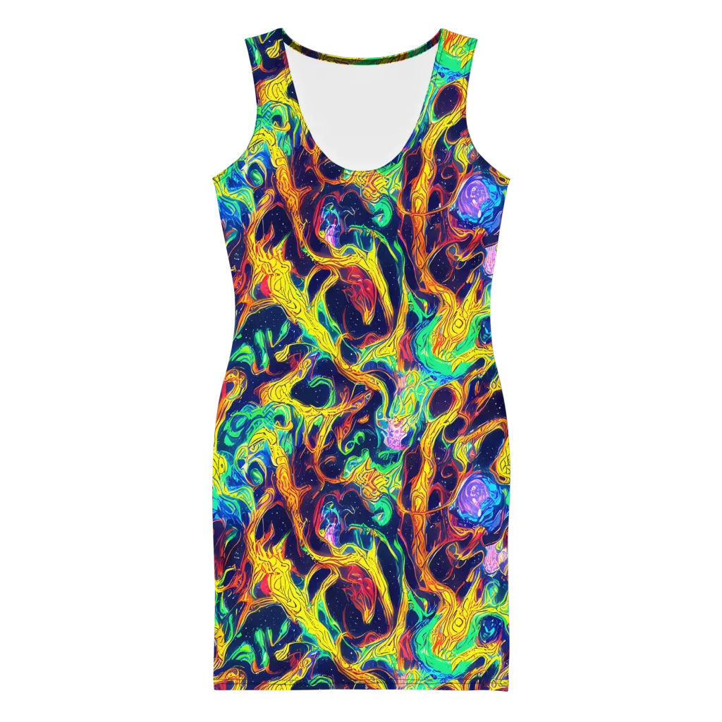 Fever Dream Galaxy on Bodycon Dress — Front