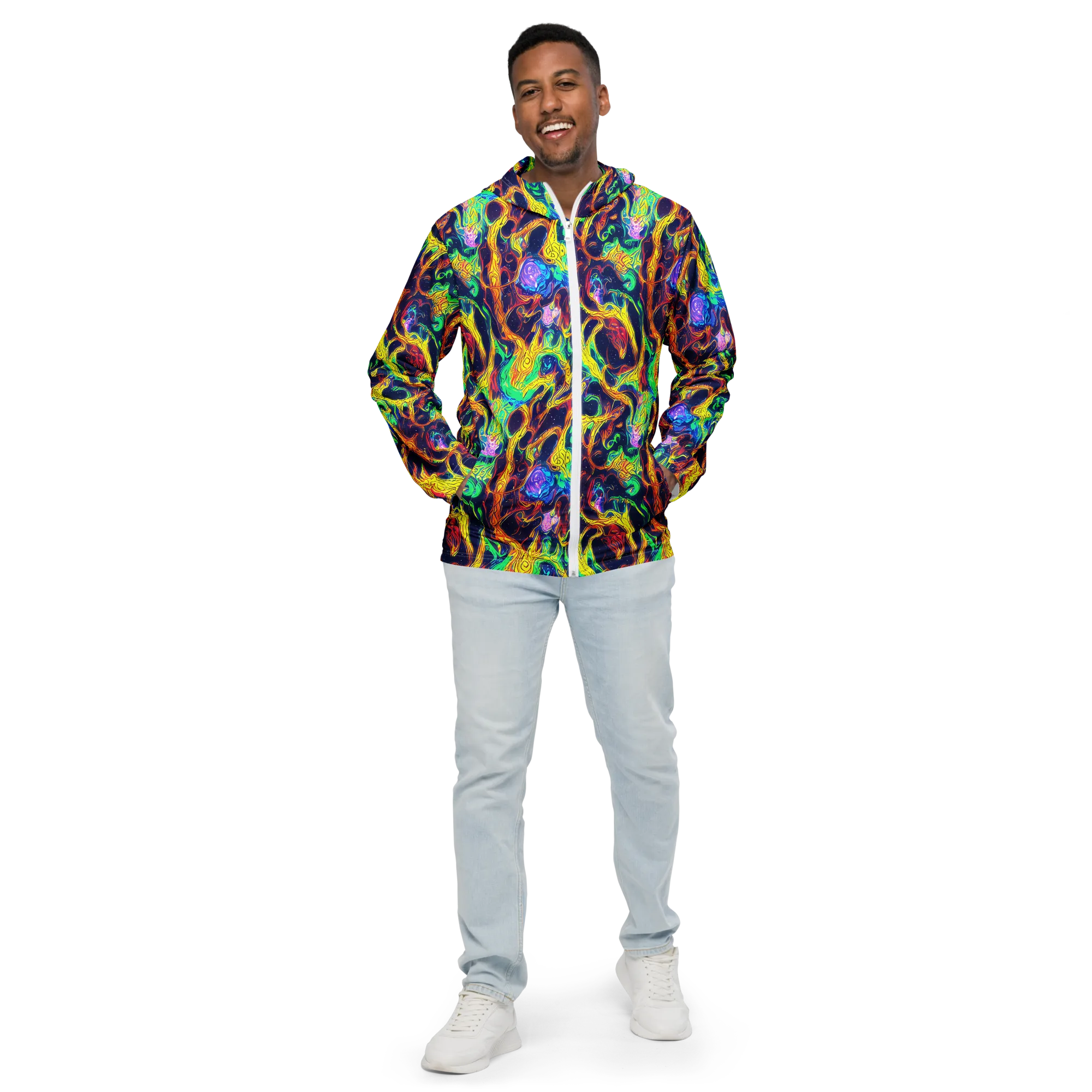 Fever Dream Galaxy on Men's Windbreaker — Front
