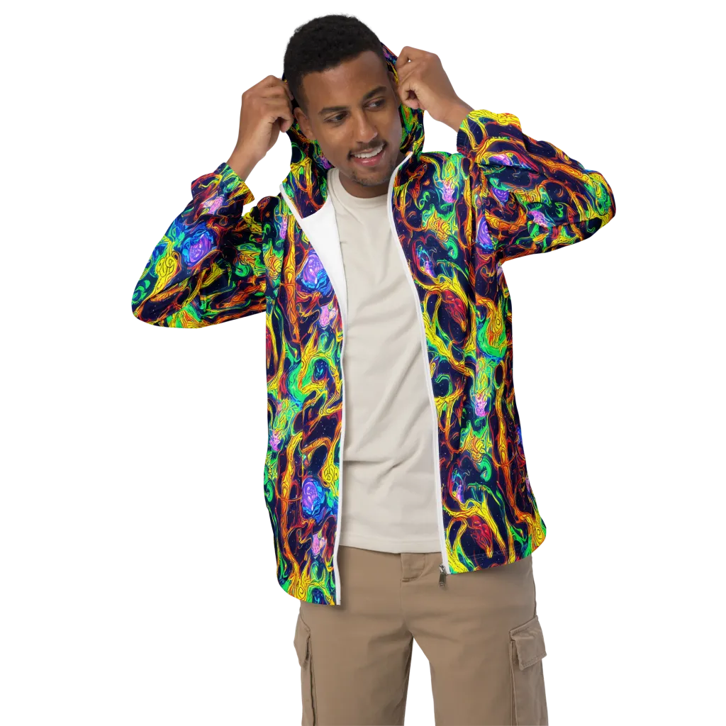 Fever Dream Galaxy on Men's Windbreaker — Front