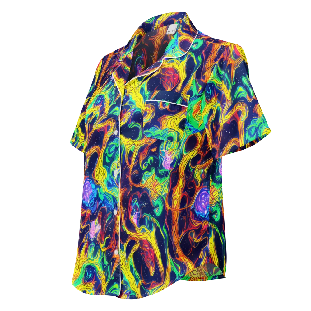 Fever Dream Galaxy on Women's Short Sleeve Pajama Top — Left Front