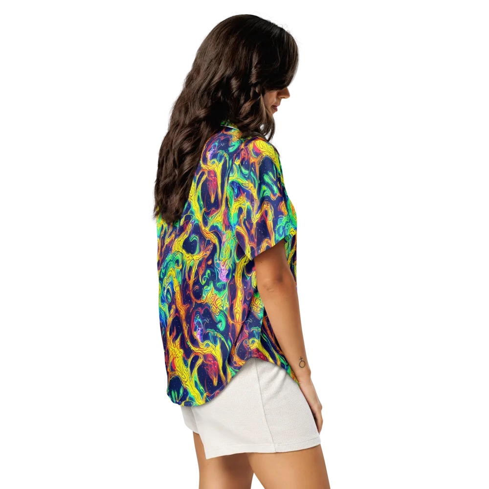 Fever Dream Galaxy on Women's Short Sleeve Pajama Top — Right Back