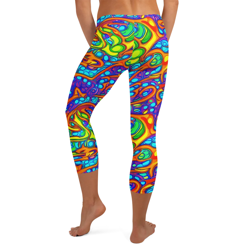 Kaleido Riptide on Capri Leggings — Back