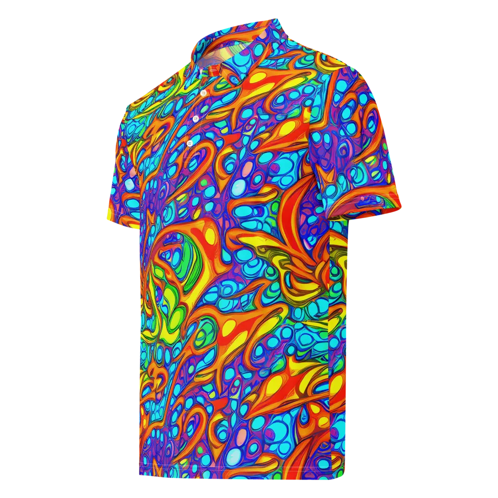Kaleido Riptide on Men's Slim Fit Polo Shirt — Left Front