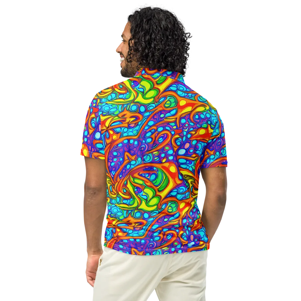 Kaleido Riptide on Men's Slim Fit Polo Shirt — Back