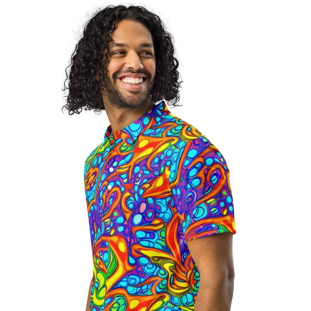 Kaleido Riptide on Men's Slim Fit Polo Shirt — Left Front