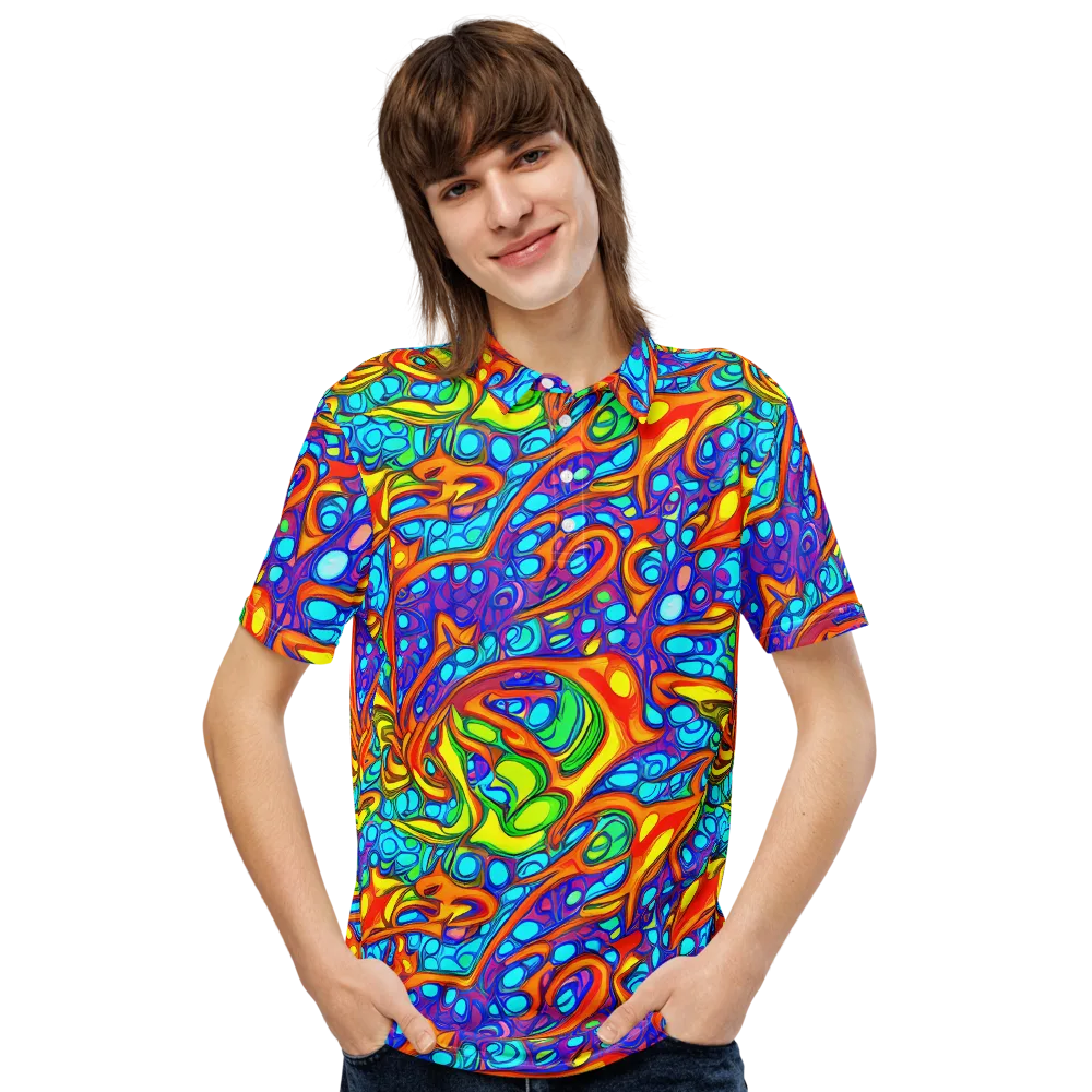 Kaleido Riptide on Men's Slim Fit Polo Shirt — Front