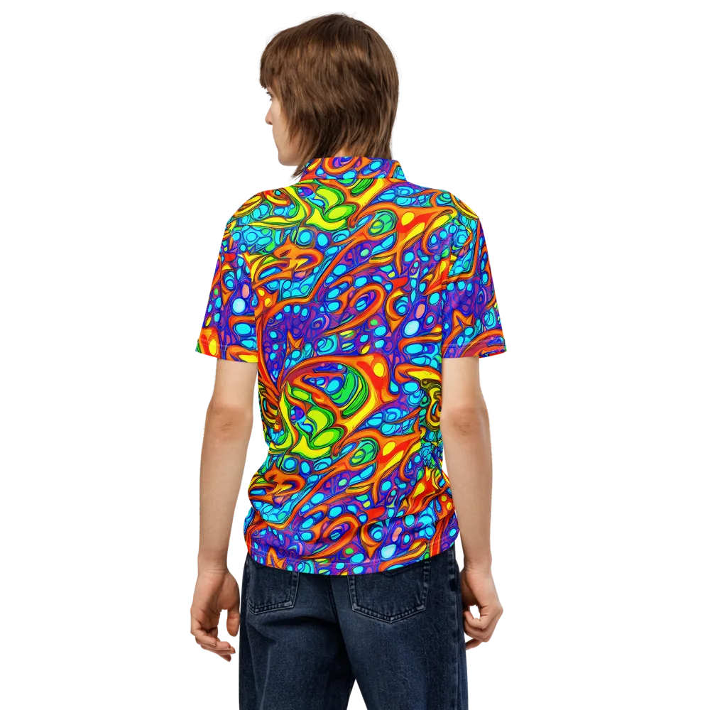 Kaleido Riptide on Men's Slim Fit Polo Shirt — Back