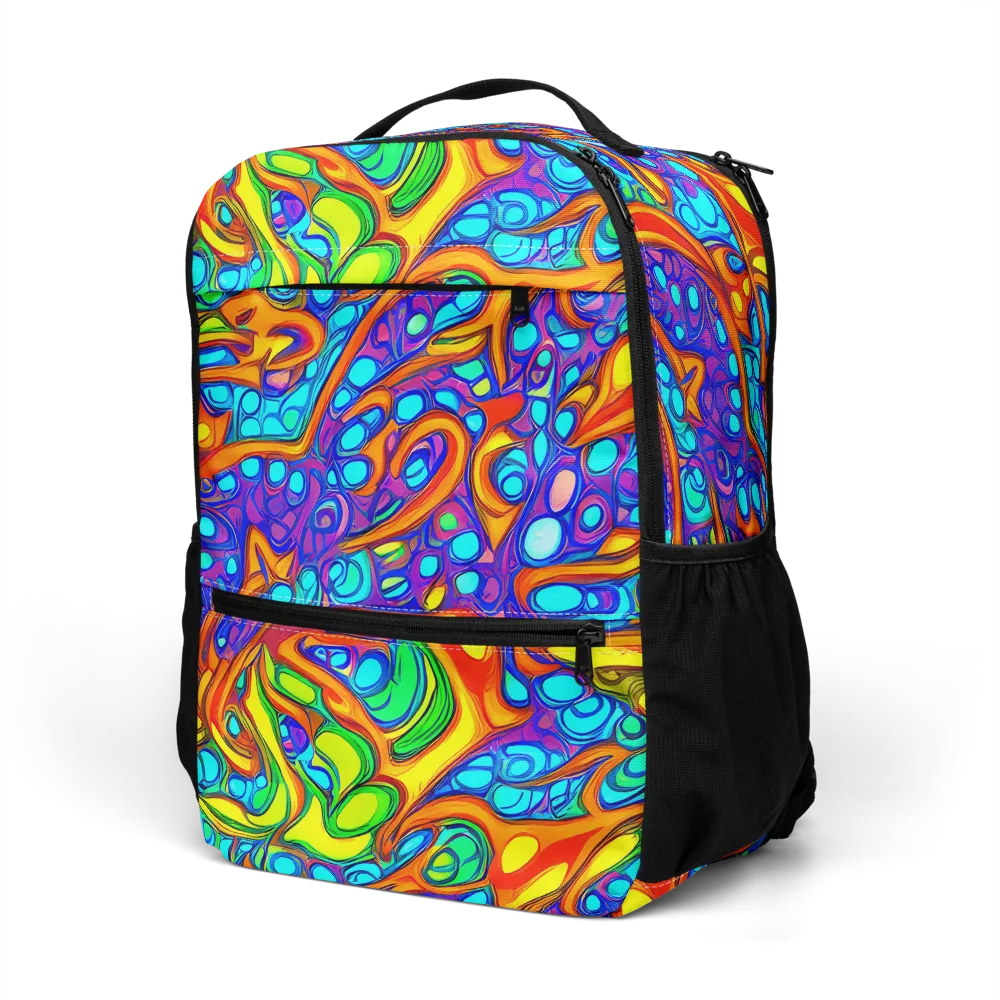 Kaleido Riptide on Utility Backpack — Left Front