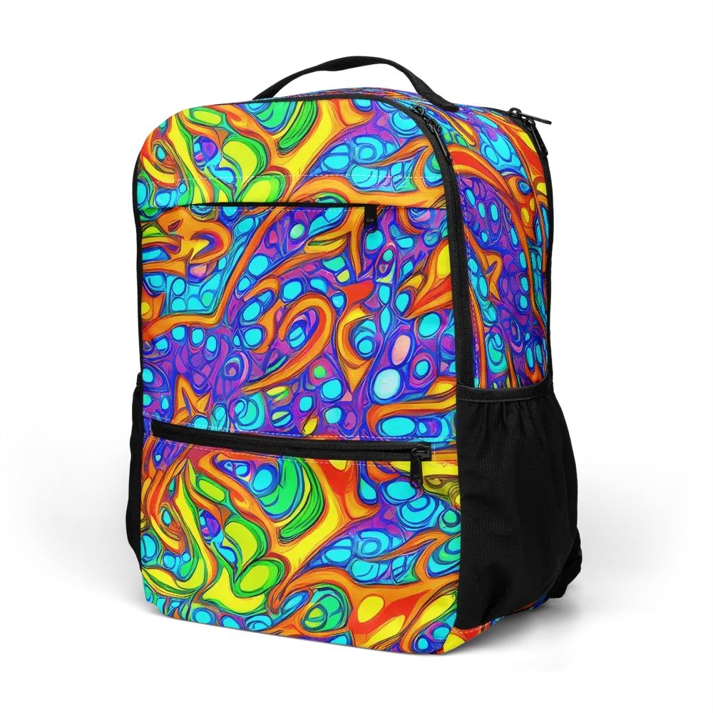 Kaleido Riptide on Utility Backpack — Left Front