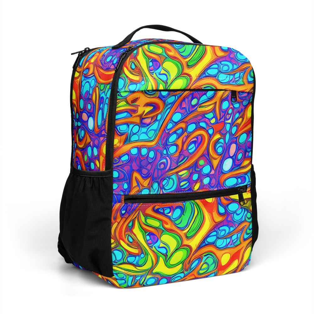 Kaleido Riptide on Utility Backpack — Right Front