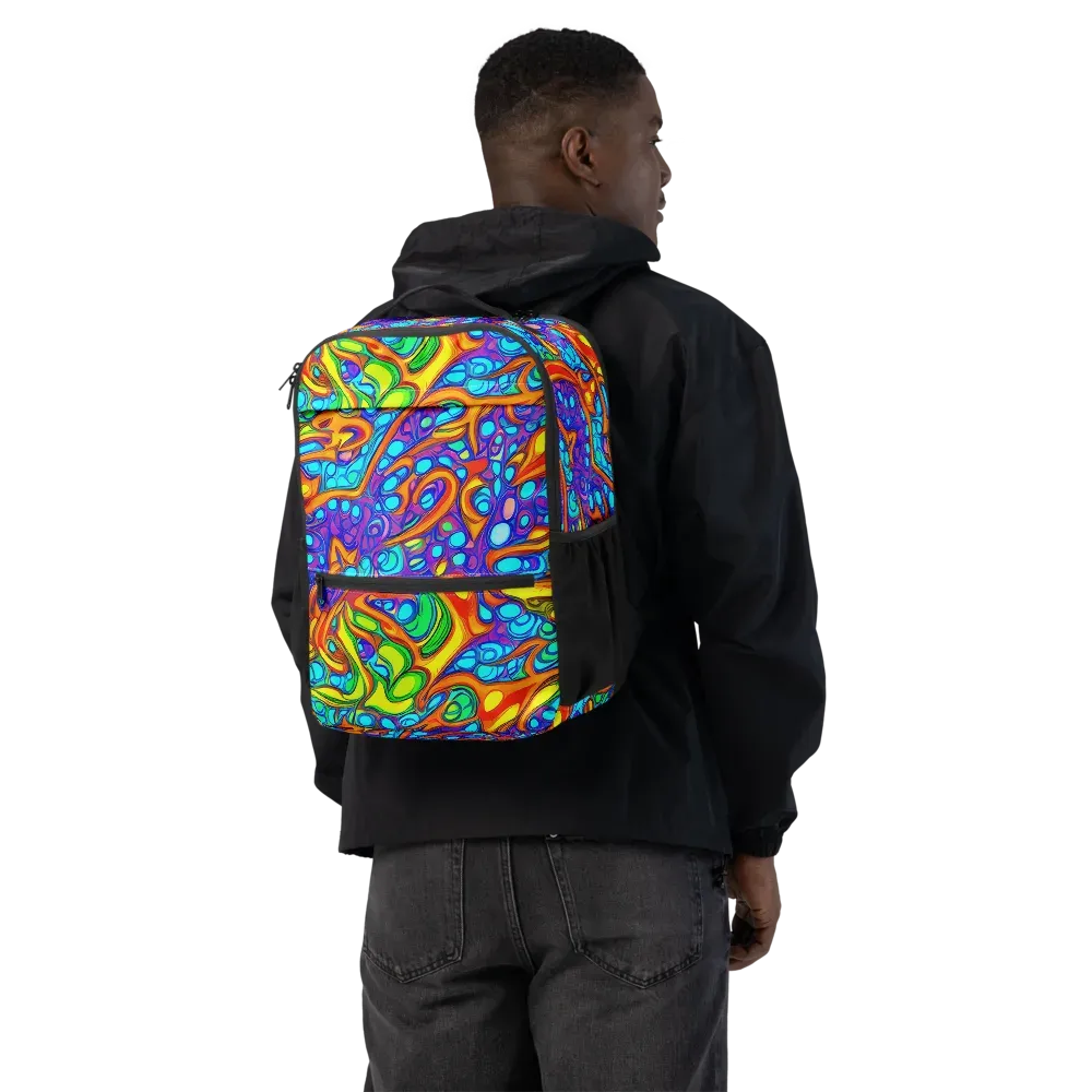 Kaleido Riptide on Utility Backpack — Back
