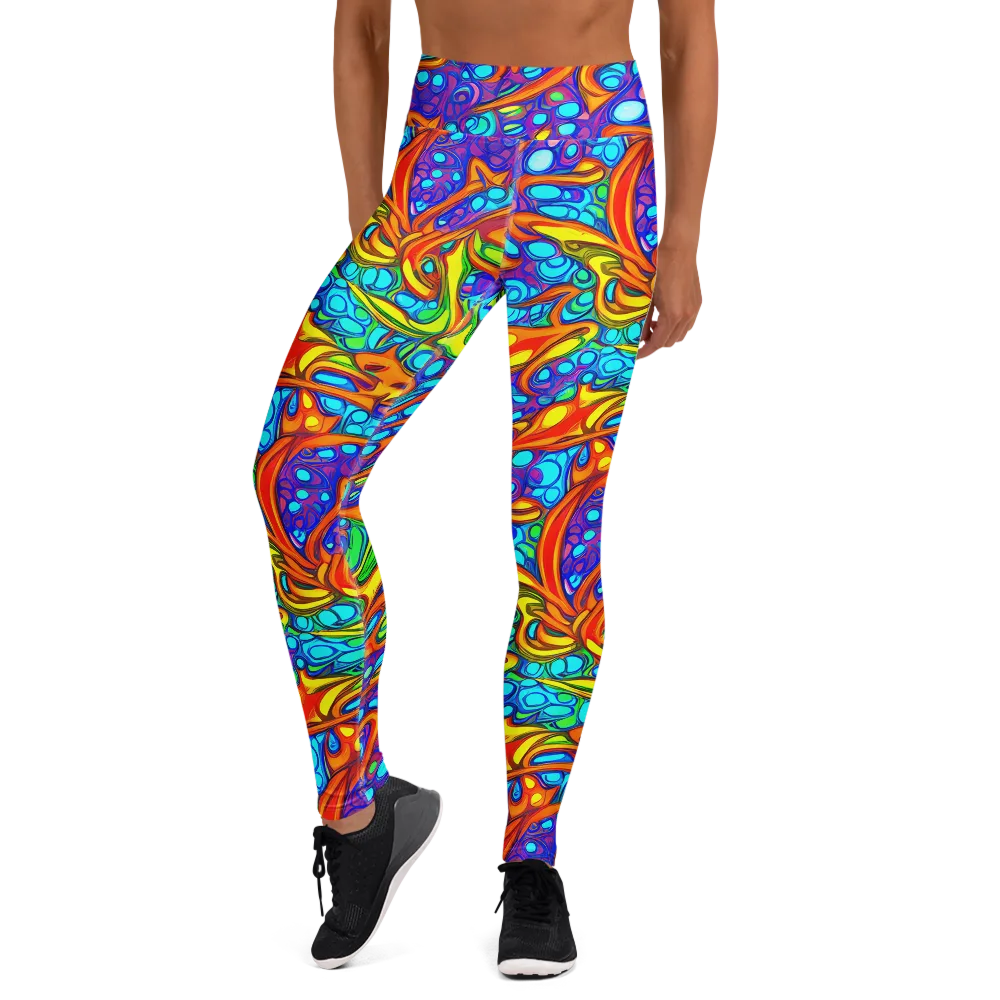 Kaleido Riptide on Yoga Leggings — Front