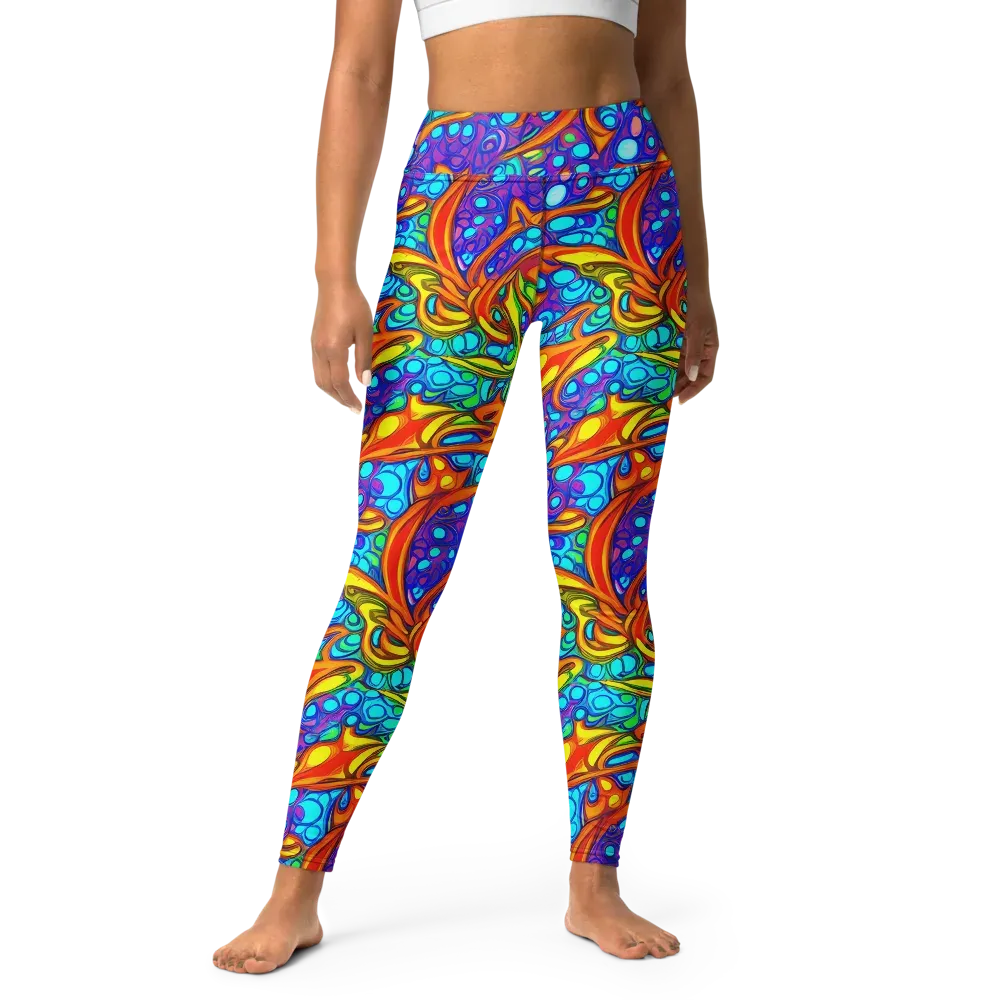 Kaleido Riptide on Yoga Leggings — Front