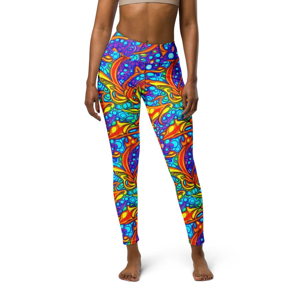 Kaleido Riptide on Yoga Leggings — Front