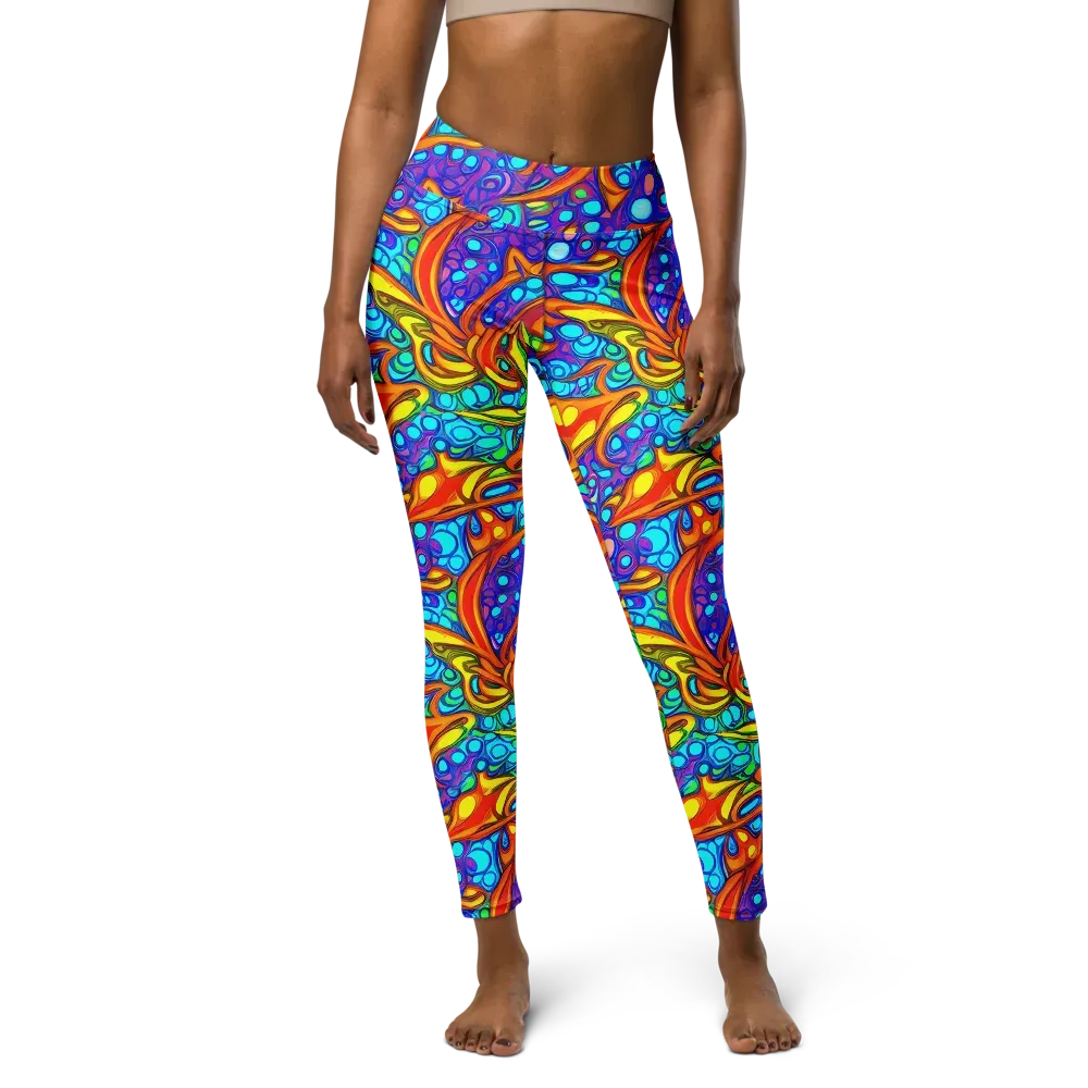 Kaleido Riptide on Yoga Leggings — Front