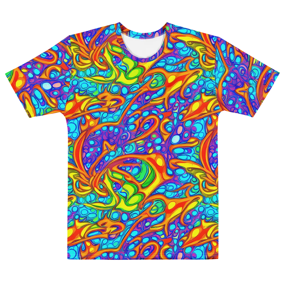 Kaleido Riptide on Men's Cotton Crew Neck T-Shirt — Front