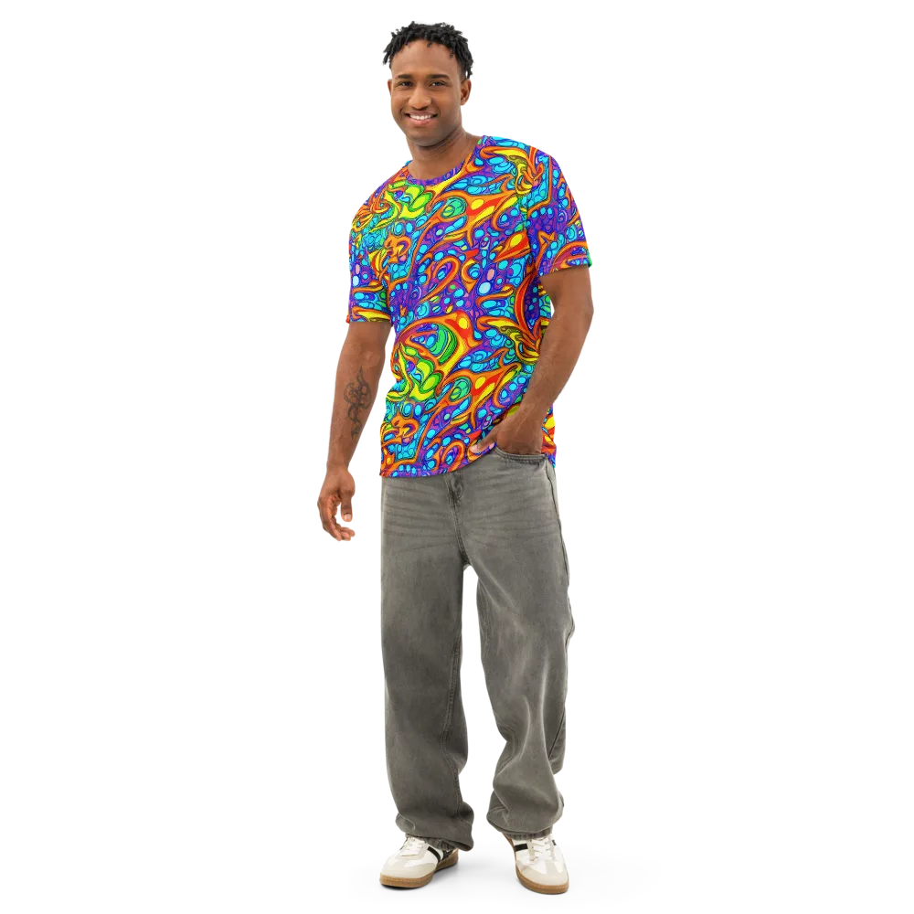 Kaleido Riptide on Men's Cotton Crew Neck T-Shirt — Front