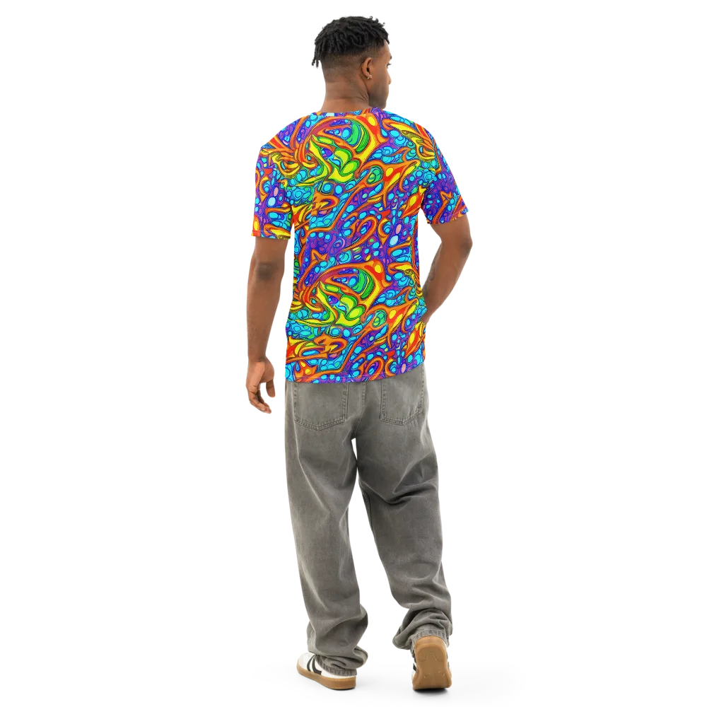 Kaleido Riptide on Men's Cotton Crew Neck T-Shirt — Back